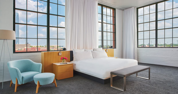 The luxury loft suite at the 21c Museum Hotel in Oklahoma City