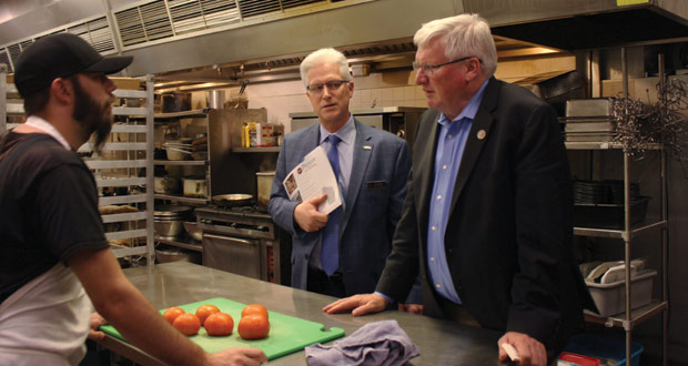 Rep. Glenn Grothman (R-WI-6) learns about the back of house operations at the Best Western Premier Waterfront Hotel in Oshkosh, Wisc.