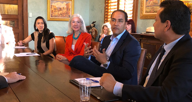 Rep. Will Hurd (R-TX 23) participates in a roundtable discussion with local hoteliers and employees at the Gage Hotel in Marathon, Texas.