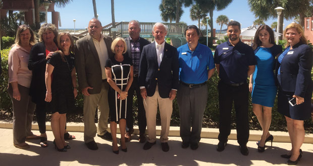 Rep. Bradley Byrne (R-AL-1) admires the ocean view at the Perdido Beach Resort in Orange Beach, Ala. 