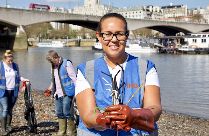 IHG cleaning plastic waste and plastic straws