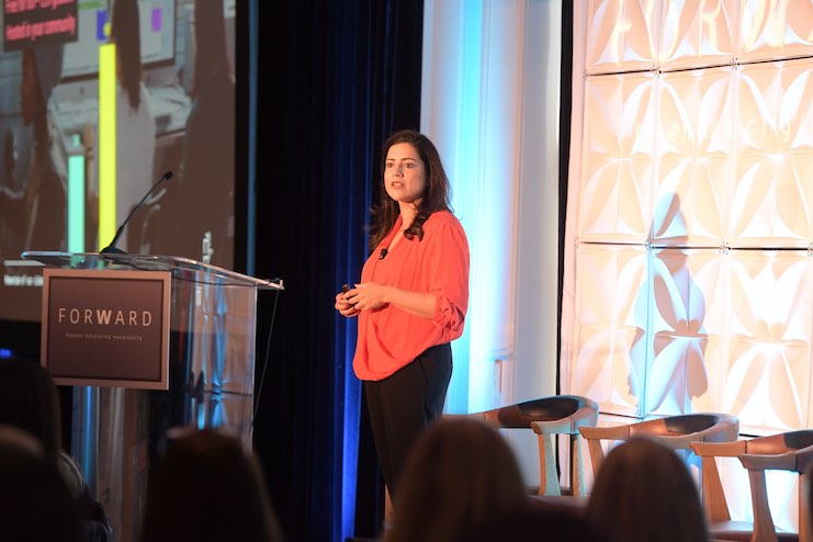 Reshma Saujani, founder and CEO of Girls Who Code, speaking at ForWard. (Photo courtesy of AHLA)