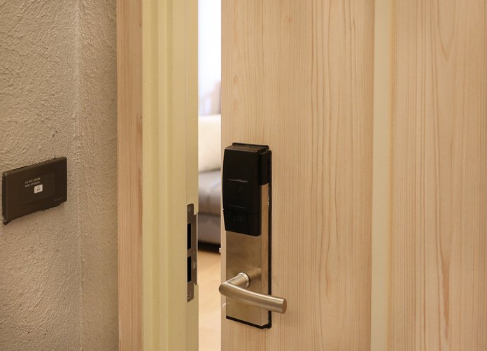 Hotel guestroom door lock, security — employee safety, secure technologies, locking system