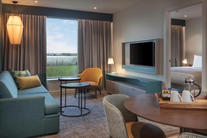 A suite at recently opened Staybridge Suites London-Heathrow Bath Road, part of IHG's existing all-suites brand portfolio.