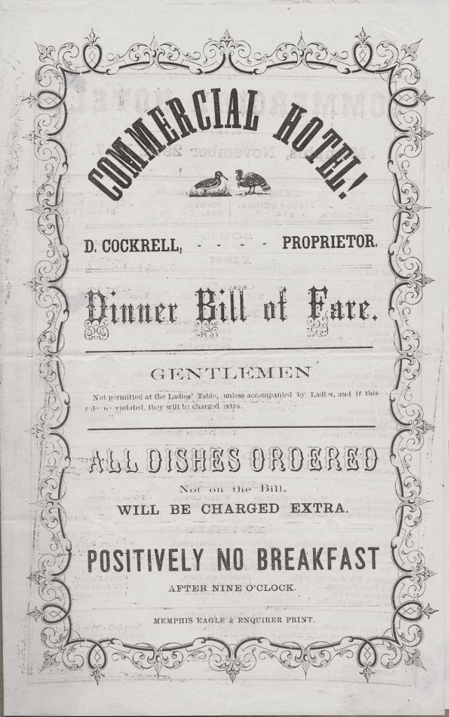 In the past, female travelers even had separate dining menus than men.