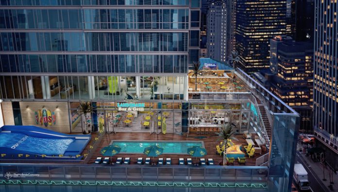 A rendering of the planned LandShark Bar & Grill at the forthcoming Margaritaville Resort in Times Square