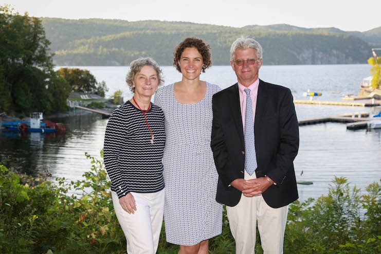 Fourth and fifth generation hosts of Basin Harbor (from left): Pennie Beach, Sarah Morris, and Bob Beach