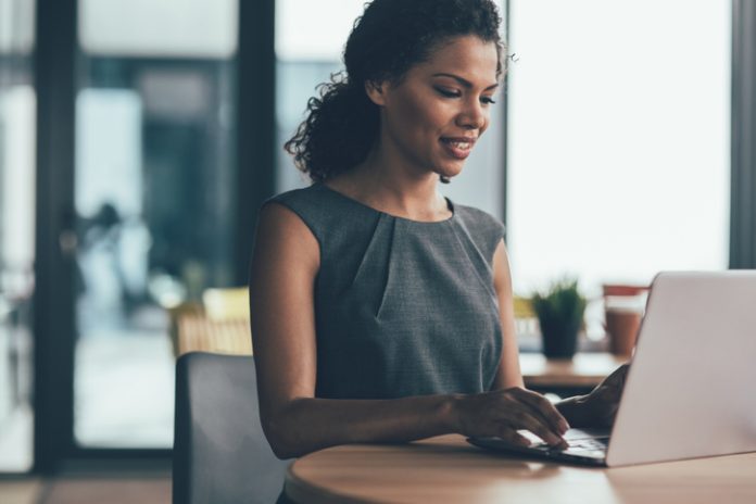 Businesswoman on computer