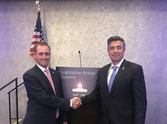 My Place EVP/General Counsel Matt Campbell and AHLA President/CEO Chip Rogers at the Legislative Action Summit hosted by AAHOA and AHLA last Fall.