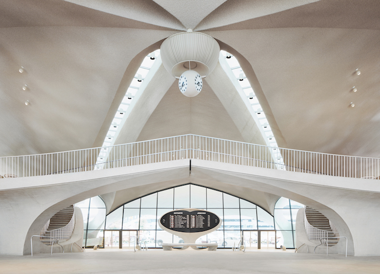 Eero Saarinen’s soaring terminal serves as the heart of the TWA Hotel.