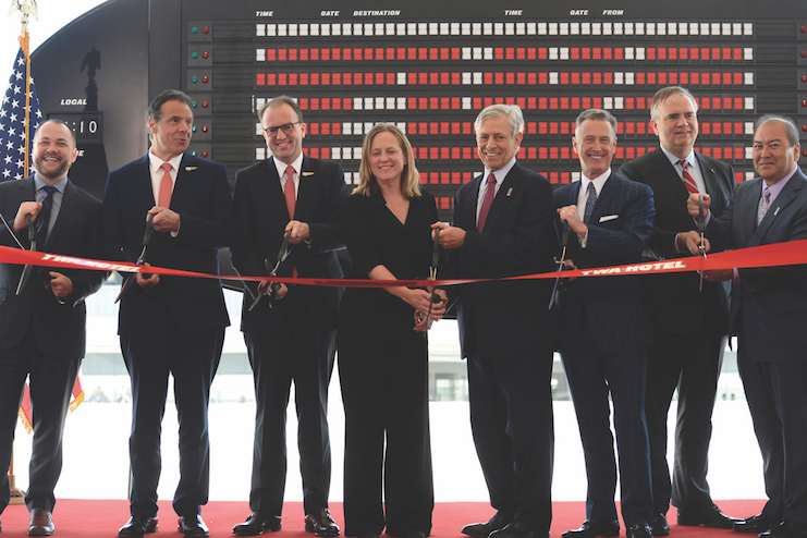 Morse (third from left) at the TWA Hotel’s ribbon cutting. 