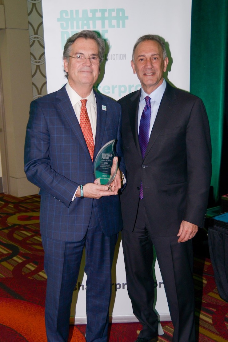 Mark Woodworth, Shatterproof Hospitality Hero Award recipient, and Gary Mendell, Shatterproof founder and CEO