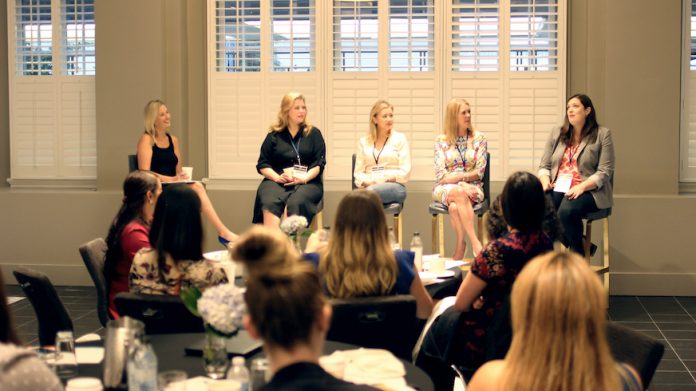 HEI Hotels & Resorts’ first Women in Leadership Council meeting in 2018 at Le Meridien Dallas, The Stoneleigh. (From left) Rachel Moniz, EVP of Operations, HEI Hotels & Resorts; Ginger Martin, GM of Le Meridien Dallas the Stoneleigh; Marina Dutton, GM of Costa Mesa Marriott; Kathryn Johnson, GM of The Hotel at Avalon; and Julie Yeung, VP of Talent and Performance, HEI Hotels & Resorts.