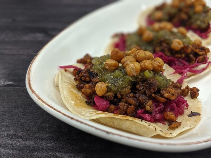 Vegan Chorizo Tacos at Centennial, Hyatt Regency Dallas’s marquee restaurant.