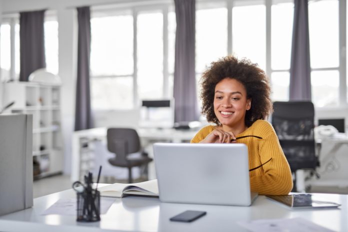 Woman working at computer