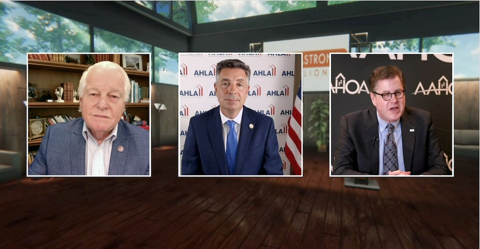 Roger Dow, president and CEO of the U.S. Travel Association, Chip Rogers, president and CEO of AHLA, and Cecil P. Staton, president and CEO of AAHOA, discuss COVID-19 relief efforts and more at AAHOACON 2020.