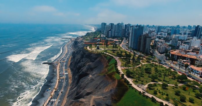 Panoramic aerial view of Miraflores in Lima, Peru. Lima had the largest pipeline among cities in Latin America at the end of Q2 2020 with 31 projects totaling 4,551 rooms.