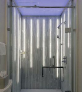 The Bruskin Glass Modular Shower by Belstone, Van Nuys, Calif.