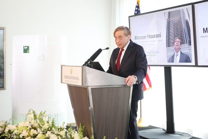 IVP Air Founder Monzer Hourani delivering remarks at the InterContinental Houston – Medical Center on September 10, 2020.