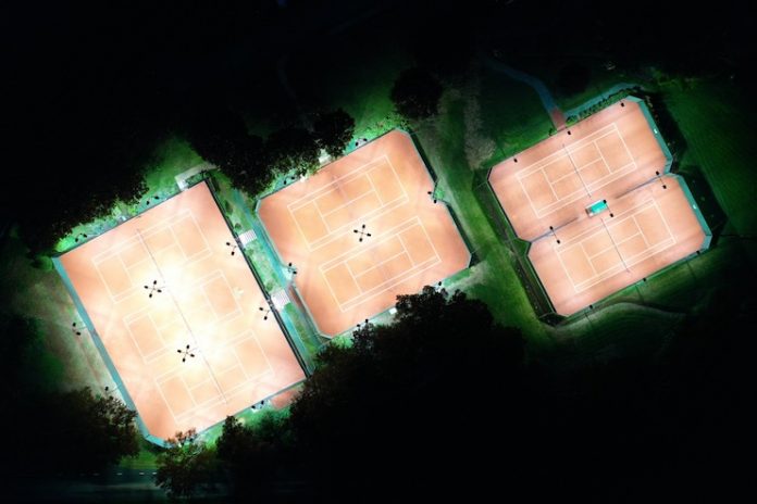 The newly renovated tennis facility at Keswick Hall in Charlottesville, Virginia