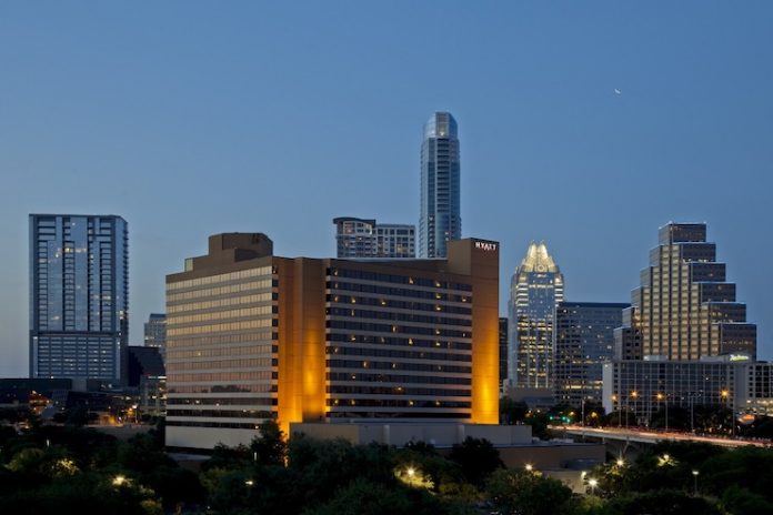 Hyatt Regency Austin - Exterior at Dusk Hyatt Regency Austin