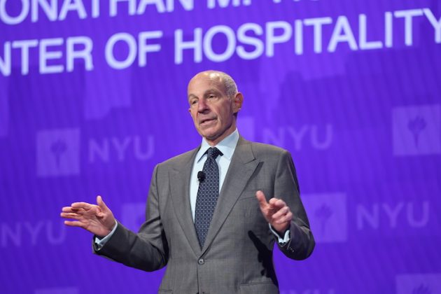 During the first full day of content at the 44th Annual NYU International Hospitality Industry Investment Conference, Jonathan M. Tisch, chairman and CEO of Loews Hotels & Co. and co-chairman of the Board, Loews Corporation, delivered opening remarks that focused on the future of a reimagined travel industry, and called upon industry leaders to position travel as both an economic driver and an essential component of a healthy, functioning society in a post-pandemic world. Photo Credit: ©Hollenshead: Courtesy of NYU Photo Bureau